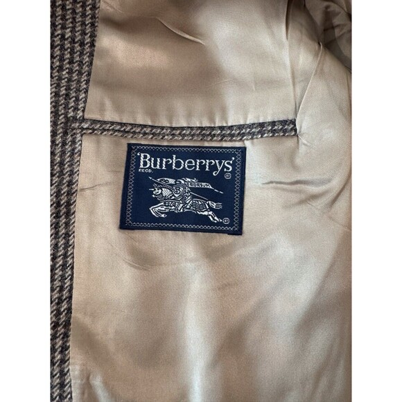 VINTAGE Burberrys Blazer Gray Muses Atlanta Tweed Sport Coat Suit Jacket USA 44L - Picture 2 of 14